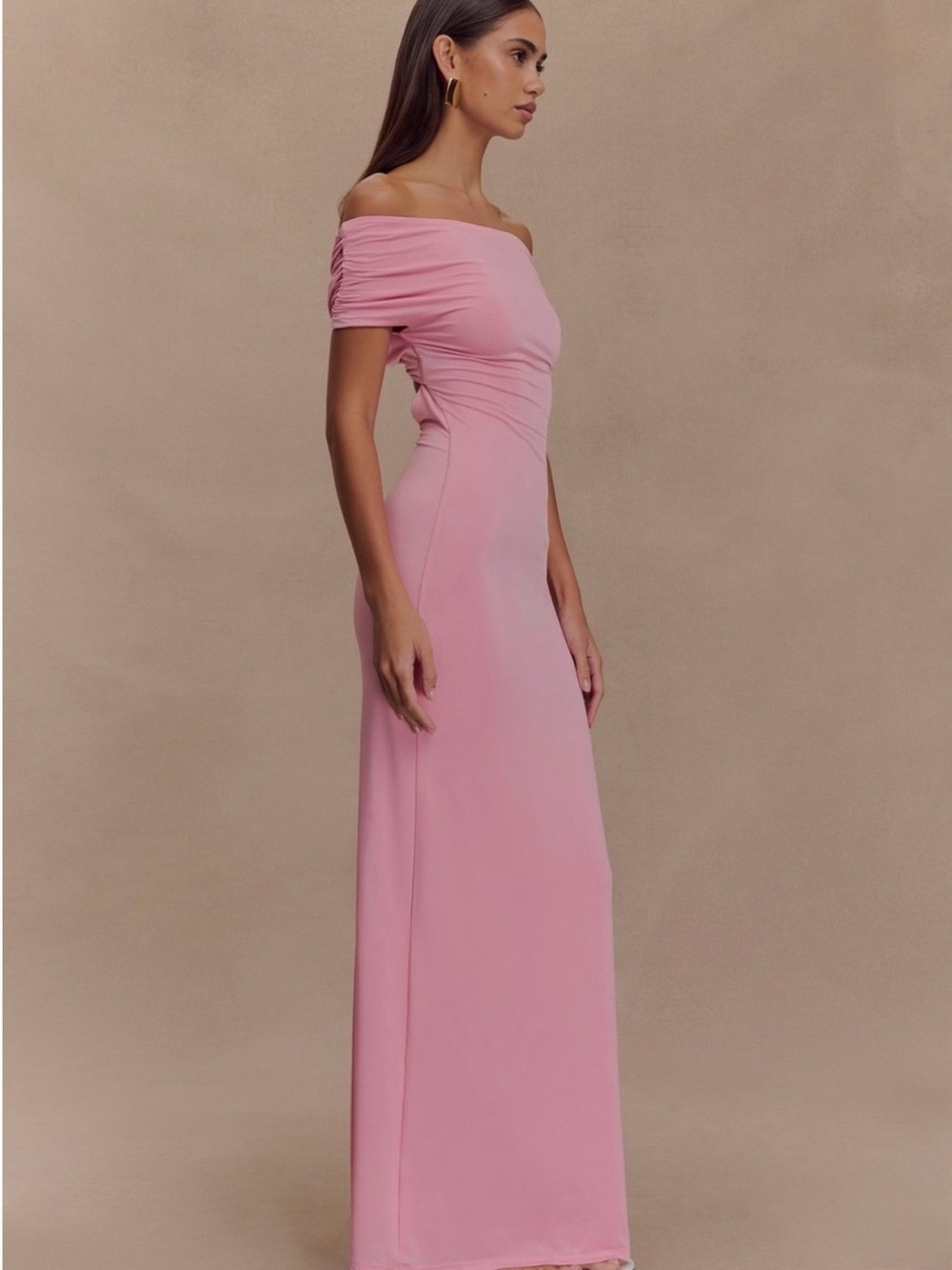 Meshki Imogen Off Shoulder Dress - Candy Pink - M - Picture 4 of 4